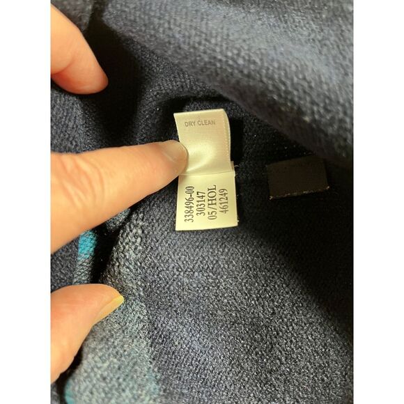 Banana Republic Men's Large Blue Stripe V-Neck Lambswool Cashmere Sweater - Picture 6 of 7